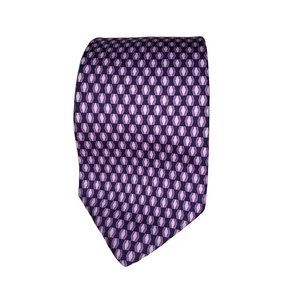 Brooks Brothers 346 Purple Black Diamond %100 Silk Men's Neck Tie Made In U.S.A
